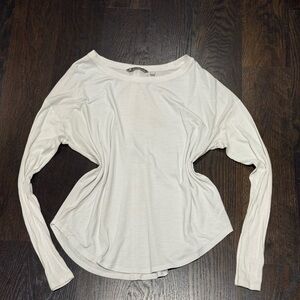 Athleta white loose fitting long sleeve shirt